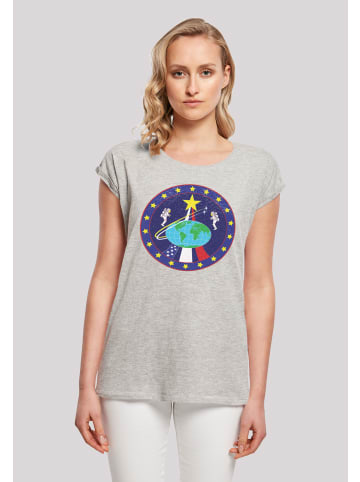 F4NT4STIC T-Shirt NASA Classic Globe Astronauts in grau meliert