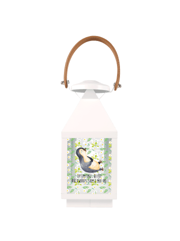 Mr. & Mrs. Panda Laterne Indoor Pinguin Lachen mit Spruch in Transparent