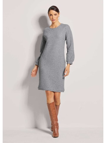 MADELEINE Lässiges Rundhals-Kleid mit Taschen in steingrau