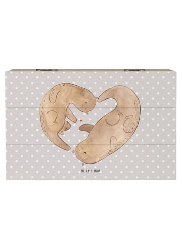 Mr. & Mrs. Panda Box Otter Herz ohne Spruch in Grau Pastell