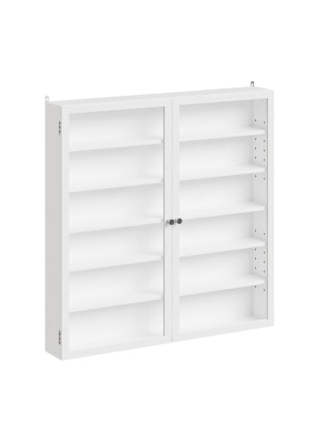 SoBuy Wandregal mit Türen in Mattweiß - (W) 12.2 x (H) 80 x (L) 80 cm