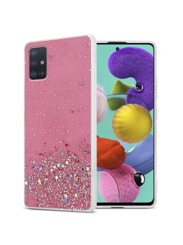 cadorabo Hülle für Samsung Galaxy A51 5G Glitter in Rosa mit Glitter