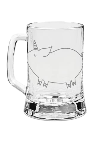 Mr. & Mrs. Panda Bierkrug Einhorn Schwein ohne Spruch in Transparent