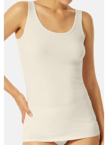 UNCOVER BY SCHIESSER Unterhemd / Tanktop Bamboo Cotton in Off-white / Dunkelblau