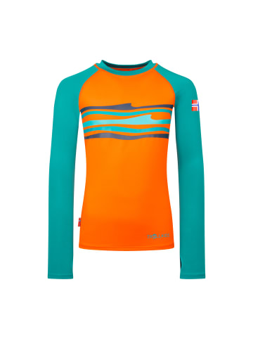 Trollkids Badeshirt langarm Haukland in bright orange