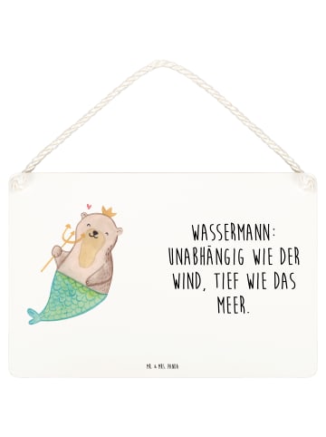 Mr. & Mrs. Panda Schild Wassermann Astrologie mit Spruch in Weiß