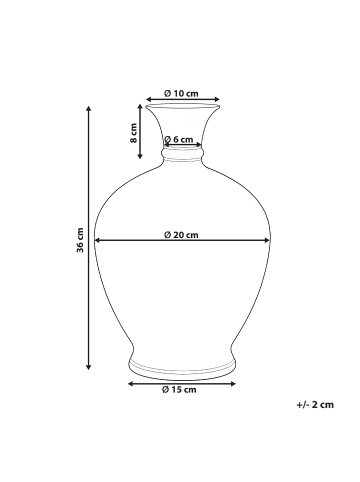 Beliani Blumenvase VALLADOLID in Grün/Blau/Weiß - (W) 20 x (H) 36 x (L) 20 cm