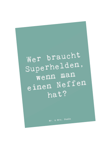 Mr. & Mrs. Panda Grußkarte Spruch Neffe Held mit Spruch in Meeresbrise