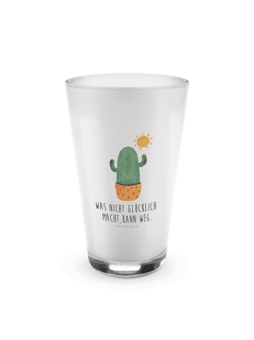 Mr. & Mrs. Panda Latte Macchiato Glas Kaktus Sonne mit Spruch in Transparent