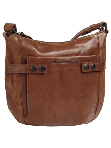 SPIKES & SPARROW Umhängetasche echt Leder in cognac