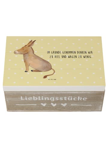 Mr. & Mrs. Panda Box Esel mit Spruch in Gelb Pastell