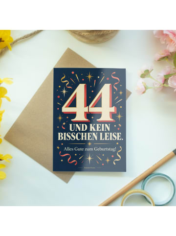 Geburtstagskarte 44. Geburtstag Zahl elegant De... in Weiß