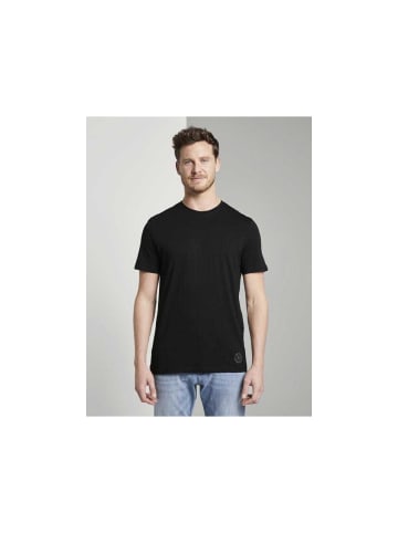 Tom Tailor Rundhals T-Shirt für Herren in schwarz