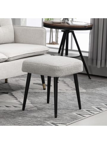 HOMCOM Fußhocker-42L x 42B x 44H cm-Hellgrau