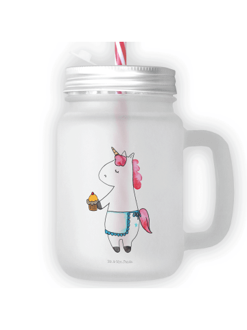 Mr. & Mrs. Panda Trinkglas Mason Jar Einhorn Muffin ohne Spruch in Transparent