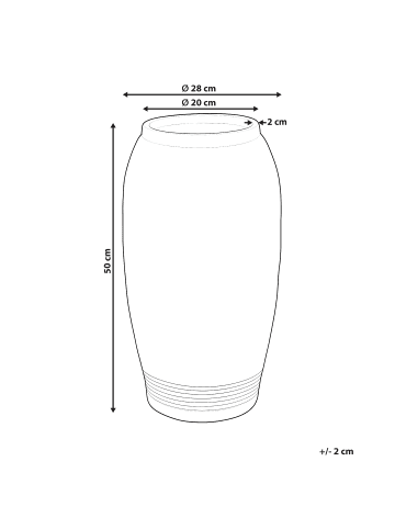 Beliani Blumenvase ARGINO in Grau - (W) 28 x (H) 50 x (L) 28 cm