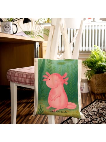Mr. & Mrs. Panda Tasche Axolotl Niedlich Design ohne Spruch in Weiß