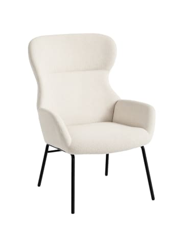 HOMCOM Ohrensessel-74,5L x 70B x 103,5H cm-Cremeweiß