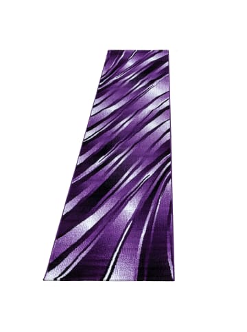 KADIMA DESIGN Teppich Kurzflor Waschbar Wellen DRAU Strapazierfähig OEKO-TEX in Violett
