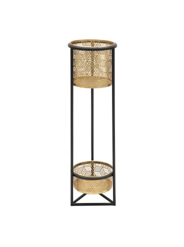 Mauro Ferretti Doppelter goldener Metall-Pflanztopf mit Sockel Ø 23x80 cm