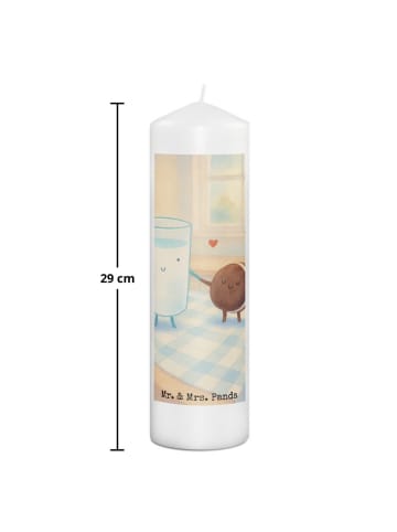 Mr. & Mrs. Panda Stumpenkerze Milch Keks Design ohne Spruch in Weiß