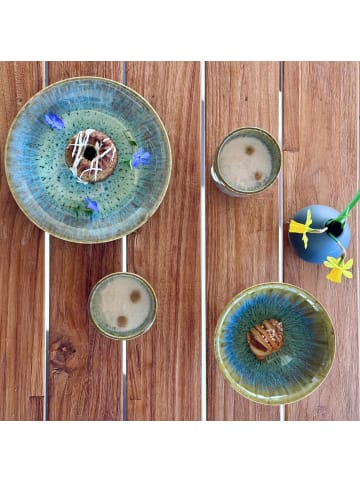 gipfelstück Teller-Set, Steinzeug Flussufer in blau, grün, braun