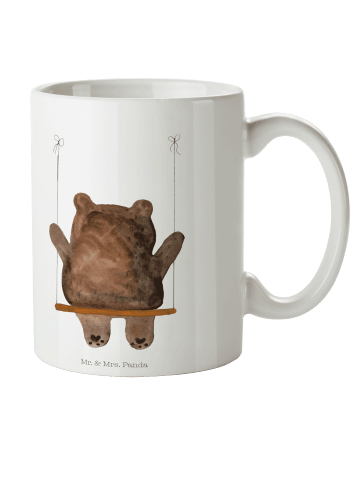 Mr. & Mrs. Panda Camping Tasse Bär Schaukel ohne Spruch in Weiß