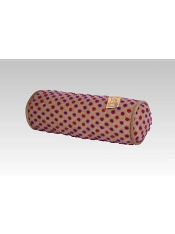 Linke Licardo Kissenrolle Nackenrolle Wolle Noppen 42 x 14 cm in Beige