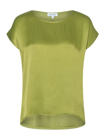 More & More Shirtbluse Materialmix in autumn green
