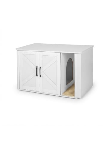 relaxdays Katzenschrank in Weiß - (B)85 x (H)50 x (T)49 cm