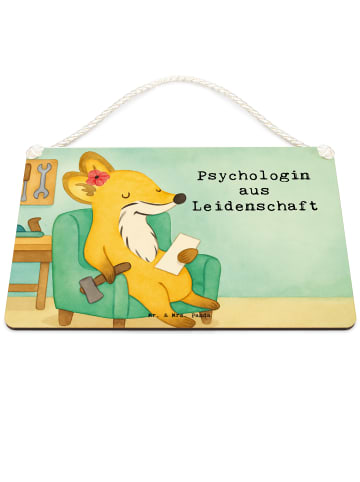 Mr. & Mrs. Panda Holzschild Psychologin Leidenschaft Design mit ... in Weiß