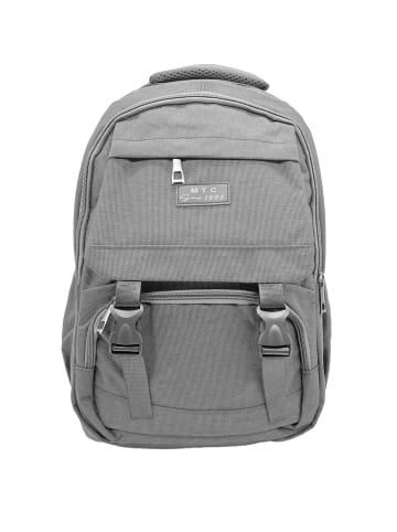 EGOMAXX Basic Backpack Stoff Rucksack Uni Daypack Nadelstreifen Design in Grau-3