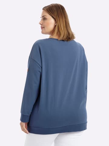 sheego Sweatshirt in rauchblau-hellblau-bedruckt