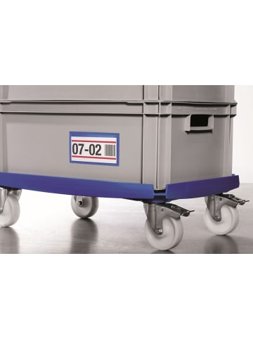 Durable Etikettentaschen selbstklebend 150x67mm blau Packung mit 50 Stück