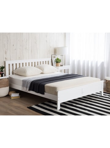 Beliani Doppelbett MAYENNE in Weiß - (W) 189 x (H) 88 x (L) 208 cm