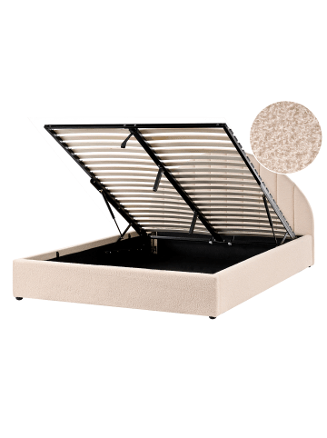 Beliani Doppelbett CHADENET in Beige - (W) 151 x (H) 102 x (L) 215 cm