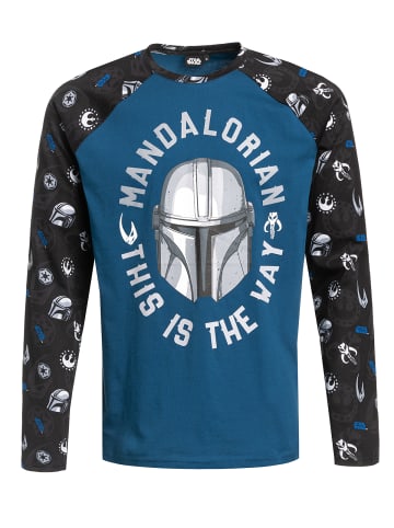 Star Wars Langarmshirt The Mandalorian The Way in schwarz/blau