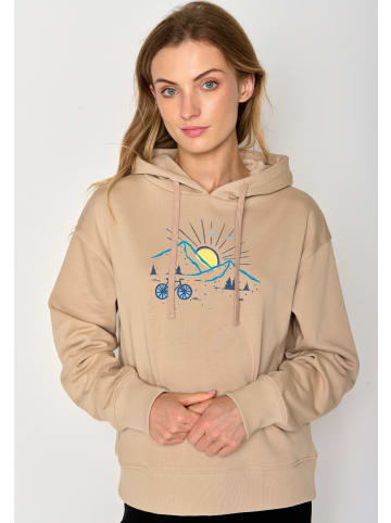 GreenBomb Sweatshirt Nature Sunset Ride in Kaffee Latte