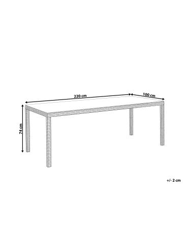 Beliani Gartentisch ITALY in Braun - (W) 100 x (H) 74 x (L) 220 cm