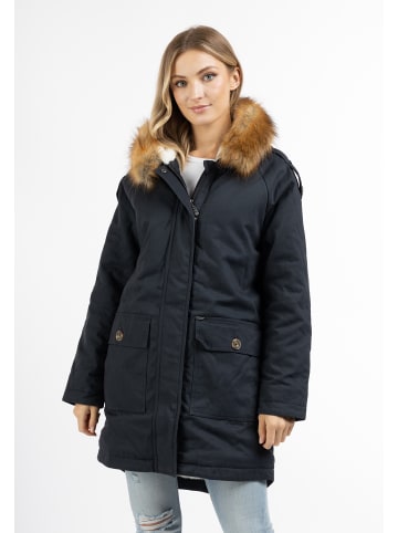 DreiMaster Vintage Damen Winterparka in Marine Weiss