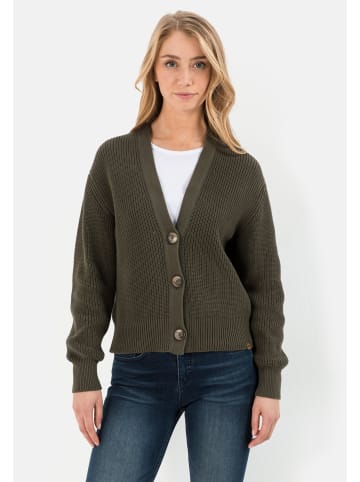 Camel Active Boxy Cardigan in Strickqualität in Olive