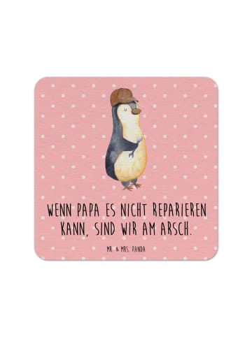 Mr. & Mrs. Panda Bierfilzl Wenn Papa es nicht reparieren kann, s... in Rot Pastell