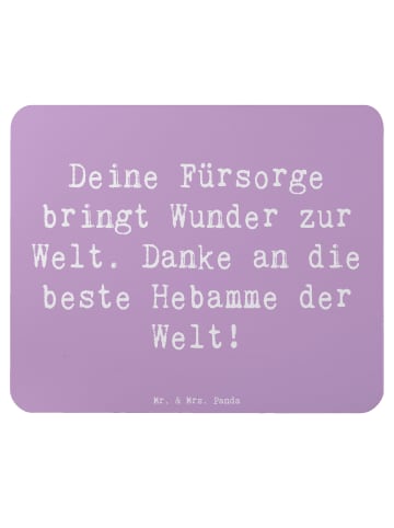 Mr. & Mrs. Panda Mousepad Spruch Beste Hebamme mit Spruch in Lavendeltraum