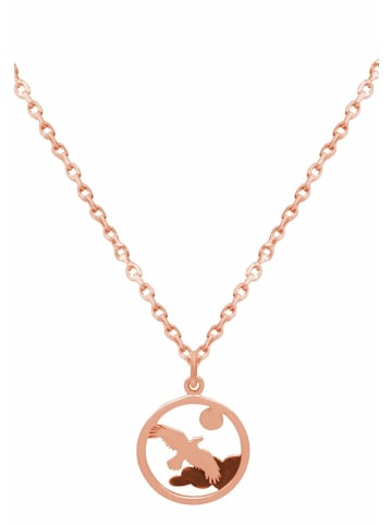 Gemshine Kette mit Anhänger Alpin Adler Wildlife in rose gold coloured