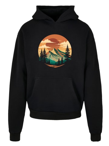F4NT4STIC Ultra Heavy Hoodie Sonnenuntergang Berglandschaft in schwarz