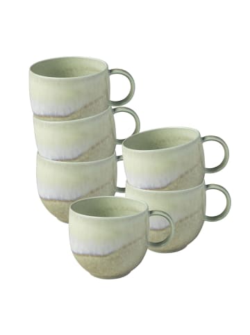 like. by Villeroy & Boch 6er Set Henkelbecher Perlemor Alga 290 ml grün in grün