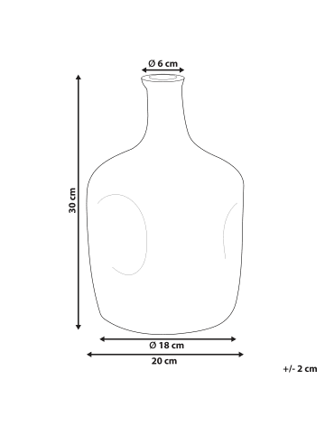 Beliani Blumenvase KERALA in Grün - (W) 20 x (H) 30 x (L) 20 cm
