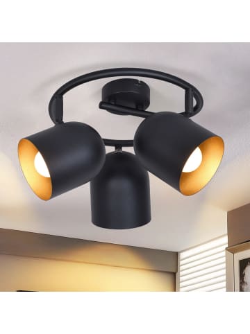 ZMH Deckenleuchte in Schwarzgold 3-flammige E14 Vintage Deckenlampe