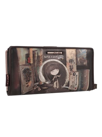 Anekke Shoen Brown Geldbörse RFID Schutz 19 cm in mehrfarbig