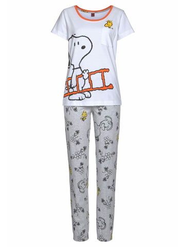 Peanuts Pyjama in weiß-grau